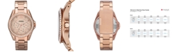 Fossil Women's Riley Rose Gold Plated Stainless Steel Bracelet Watch 38mm